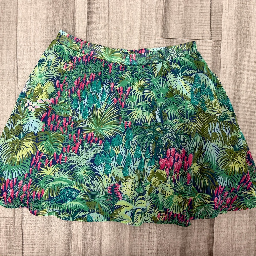 Show Me Your MuMu Green and Pink Tropical Skater Skirt